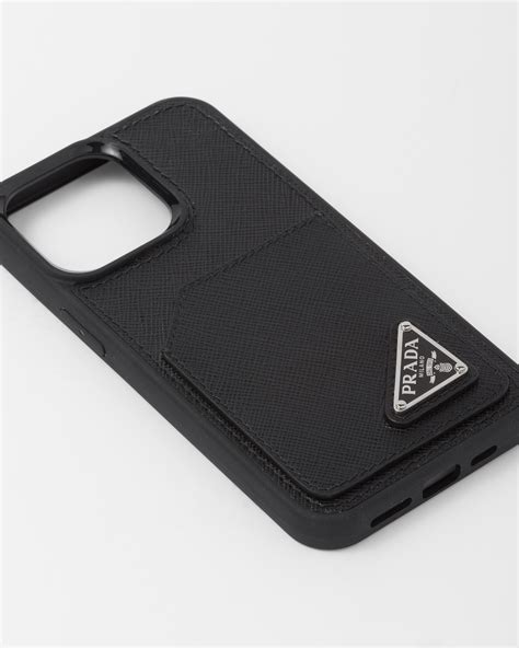 Black Saffiano leather iPhone 13 cover 